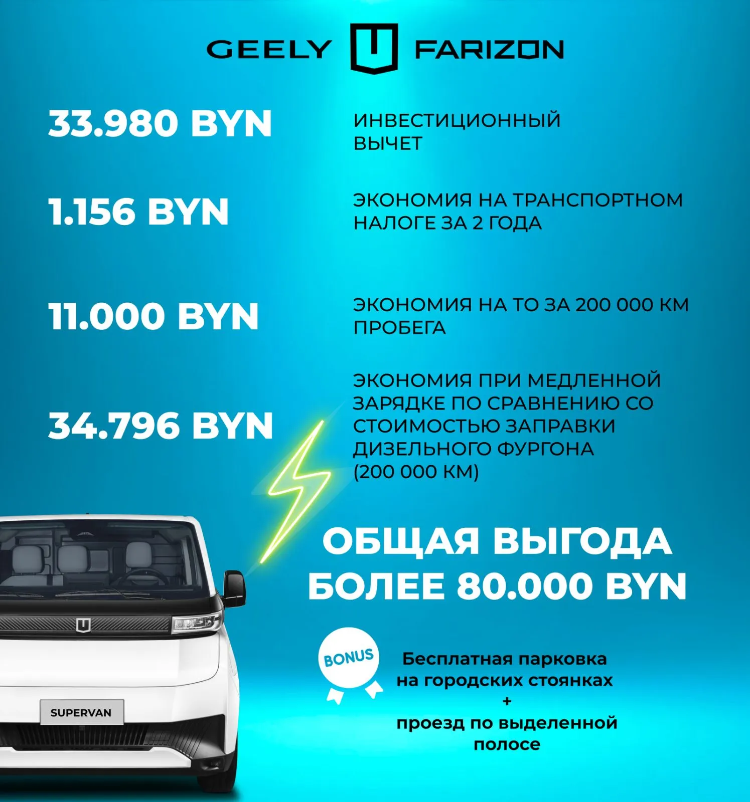 Farizon SuperVAN - выгода владения